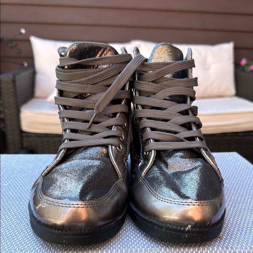 One O One metallic brown high top sneakers size men’s 10